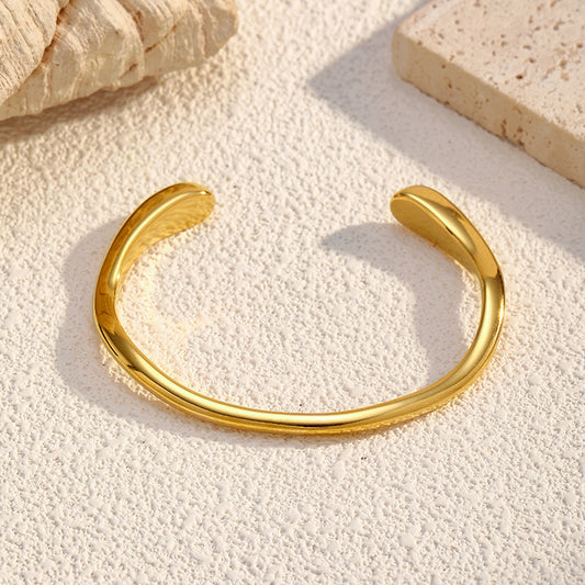 European And American Style Fashionable Stainless Steel Electroplated Open Cuff Bracelet