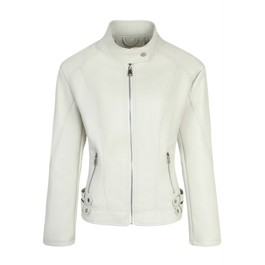 Plus-size Womens Slim-fit Stand-up Collar Jacket