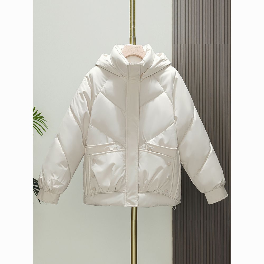 Womens Loose Padded Short Hooded Bread-Style Cotton Jacket